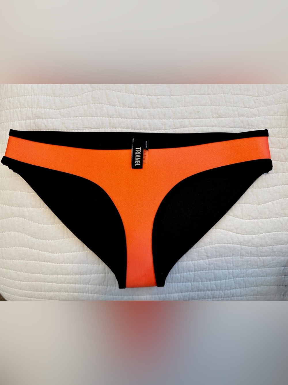 TRIANGL Neoprene Bikini TOP and Bottoms in Orange and Black